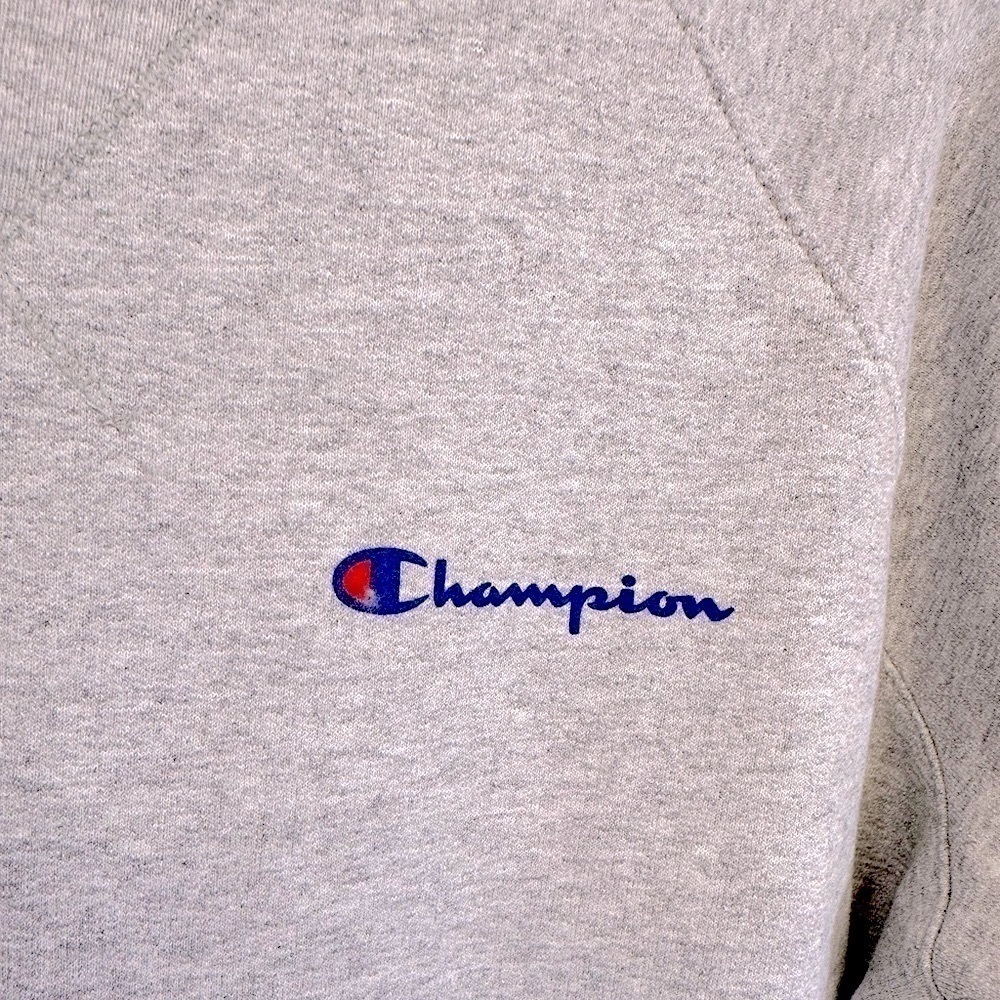 NWT Champion Powerblend Crewneck Script Logo Oxford Grey Sweatshirt Size Medium - Picture 10 of 16